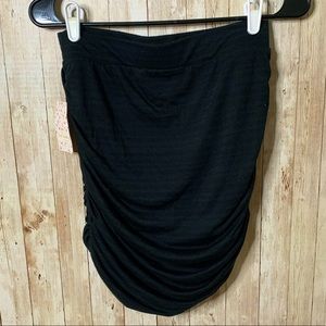 Free People Black Ruffled Strapless Top